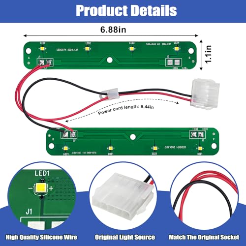 Image of W11043011 Refrigerator Bulb Replacement - for Kenmore, Maytag and Compatible - LED 40W Equivalent, Cool White 6000K, Easy Installation (1 Piece Set) (W11043011)