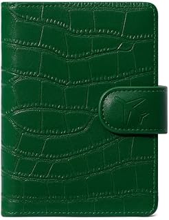 Premium Leather Passport Holder Passport and Vaccination Card Holder with RFID Blocking - Travel Wallet for Safe Storage (Green)
