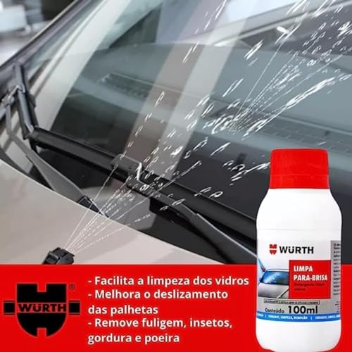 5 Unidades Limpador de Parabrisa Liquido Para Reservatorio do Carro 100ml Wurth