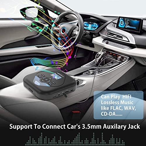 MONODEAL CD Player Portable,Bluetooth CD Player with Speakers,Rechargeable Player for Car and Home,Small Anti-Skip Player with Dual Headphone Jacks,WAV/FLAC/MP3/CD Compatible by MONODEAL - Image 3