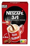 NESCAFÉ 3-in-1 Getränkepulver-Sticks, löslicher Bohnenkaffee mit Creamer & Zucker, Instant-Kaffee aus erlesenen Kaffeebohnen, koffeinhaltig, 1er Pack (1 x 10 Getränkepulver-Sticks à 16,5g)