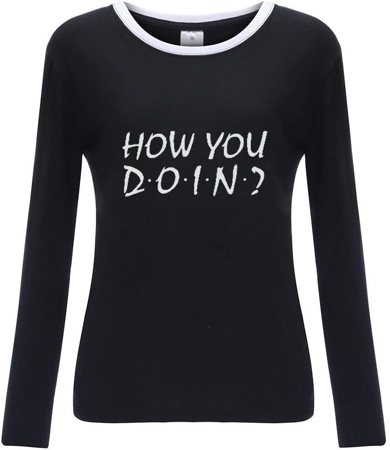 Rikay Women's How You Doin Print Hoodie Long Sleeve Casual Sweatshirts Tops Hooded Coat Jacket Jumper Size 8-14 UK