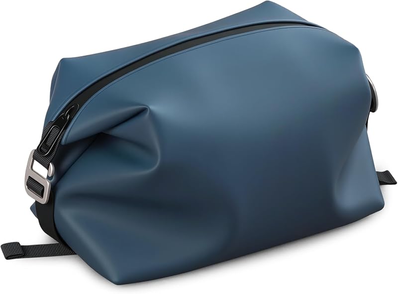 Necessaire de silicone Vomgomfom 6 L com zíper e fivelas G ajustáveis, dobrável, Navy, 1 unidade