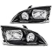 2PCS Headlights Assembly For 2005 2006 2007 Facelift Ford Focus ZX3 ZX4 ZX5 SE ST Halogen Headlamp Passenger and Driver side Black Housing