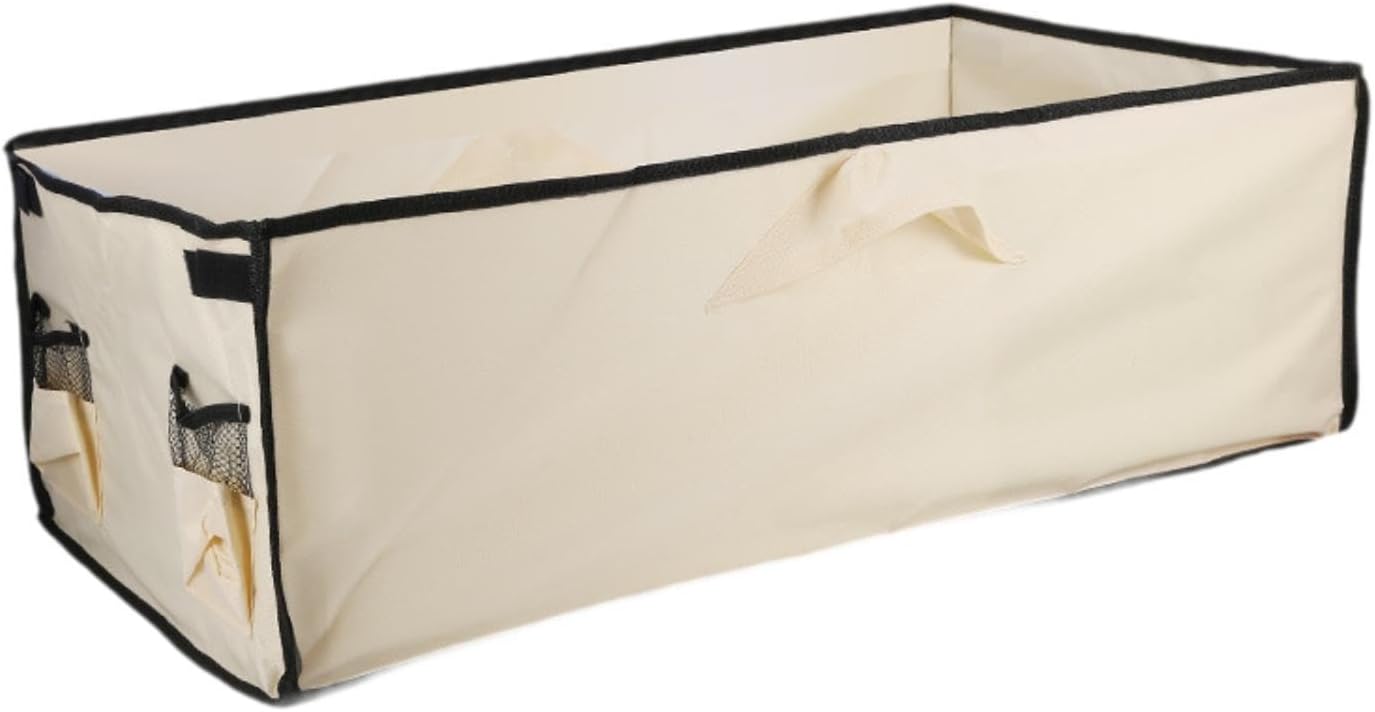 Wagon Liner Trolley Cart Liner Oxford Cloth Removable Storage Bag Multifunction Foldable Cloth Pocket Suitable for Home Organization Camping Shopping, Beige L