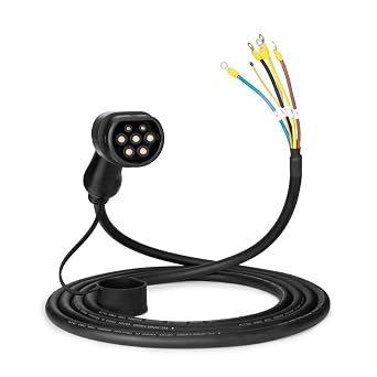 Replacement Cable Type 2 for EV Charging Station, 8 m, 32 A, Phase 3, 22 kW, Compatible with Wallbox, CE and TUV Certified