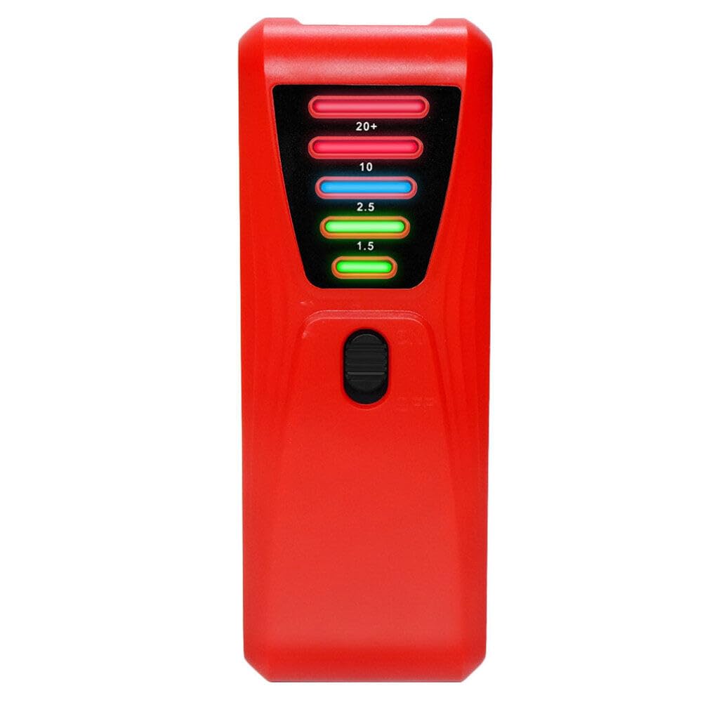 OUNONA Meter Electric Detector Portable Handheld Ghost Hunting Paranormal Equipment Magnetic Field Tester Red