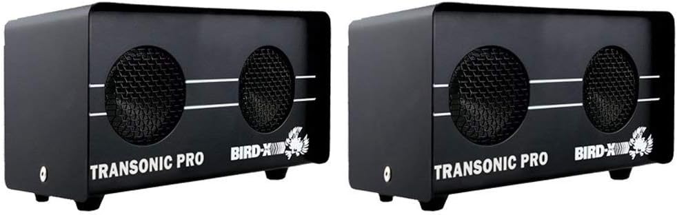 Bird-X Transonic PRO, Sonic and Ultrasonic Critter-Preventer and Scarer with 2 Speakers, Ideal for Indoor Areas, Covers up to 3,500 sq. ft., 6" x 3" x 3" (Pack of 2)