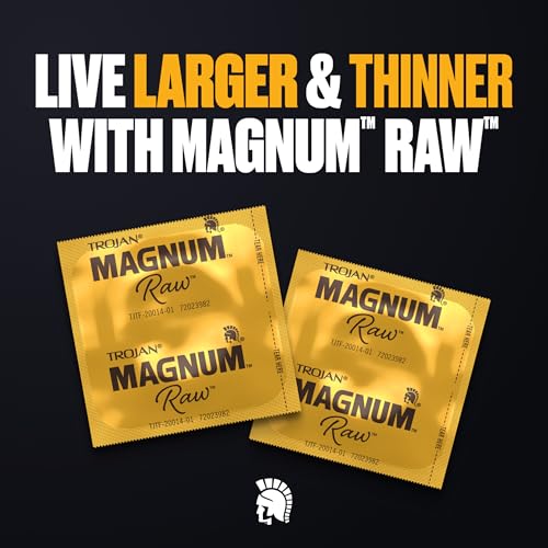 Image of TROJAN Magnum Raw Large Size Thin Condoms, Magnum Condoms, 24 Count