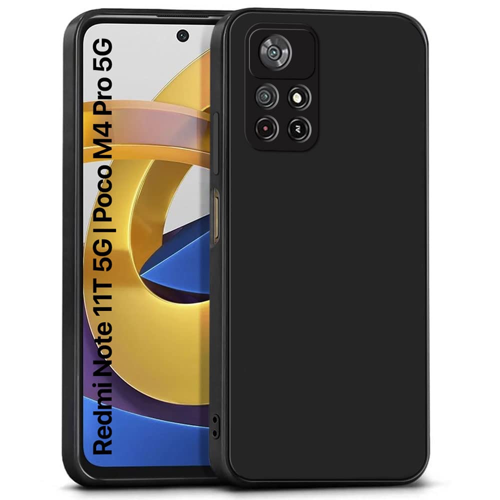 WOW IMAGINE Ultra Slim Soft Rubberised Back Cover for Redmi Note 11T 5G | Poco M4 Pro 5G | Inner Velvet Fabric Lining | Matte Silicone Flexible Camera Protection Back Case - Black (B0BN3P83HJ) Amazon Price History, Amazon Price Tracker