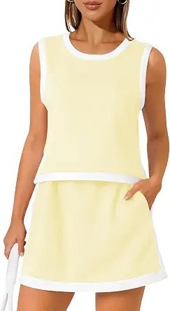 Women's Athletic Tennis Skirt Set 2 Piece Outfits with Shorts