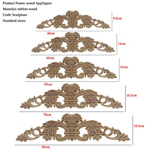 Woodcarving Furniture Vintage Home Decor Garden Decoration Accessories Solid Wood Applique Carved Flower Piece Miniature 80Cmx195Cm #TOP4