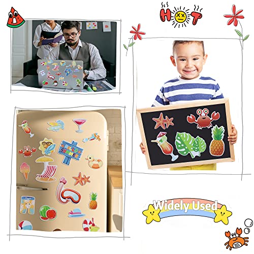 Hplyel 24 Pcs Summer Beach Car Magnets Decorative Refrigerator Fridge Sticker Summer Hawaii Waterproof Multi Style Kitchen Whiteboard Ship Door Decorations #TOP4