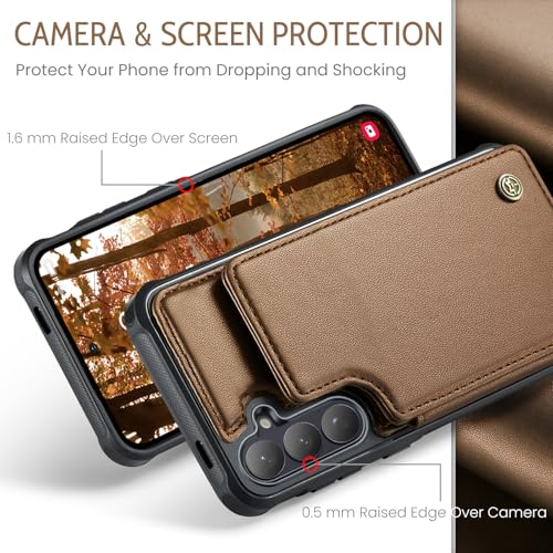 Kowauri for Samsung Galaxy S26 Case, PU Leather Wallet Case for Women Men with RFID Blocking Card Holder Slot Magnetic Closure Shockproof Protective Phone Cover for Samsung Galaxy S26 (Brown) by Kowauri - Used condition - Image 2