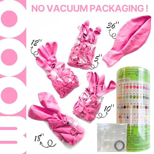 Image of PartyWoo Pink Balloons 127pcs Different Sizes of 36 18 12 10 5 Inch Matte Pink Balloon Arch Kit for Baby Shower Gender Reveal Princess Bachelorette Engagement Birthday Party Decorations Pink-Y11