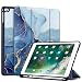 Produktbild Fintie SlimShell Hülle für iPad 9.7 2018 - Superleicht Soft TPU Rückseite Abdeckung Schutzhülle mit eingebautem Apple Pencil Halter, Auto Schlaf/Wach für iPad 6. Generation, Marmormuster-blau