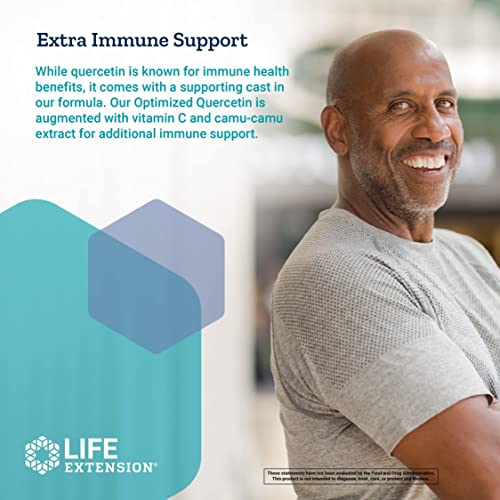 Life Extension Optimized Quercetin 250 Mg - For Heart, Blood Pressure & Vascular Health - Non-Gmo, Gluten Free - With Vitamin C And Camu-Camu Extract - 60 Vegetarian Capsules #TOP6