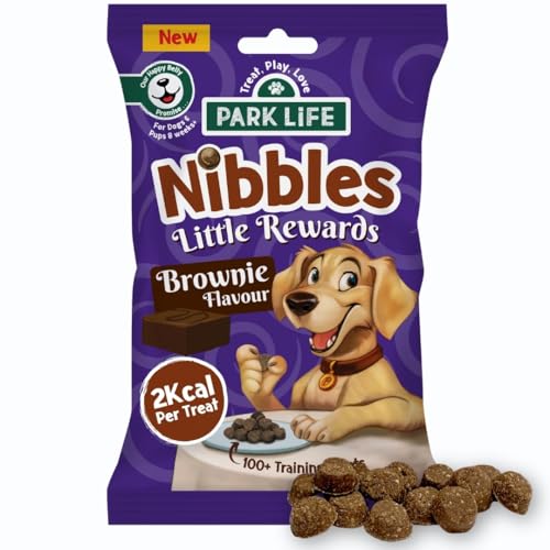 PARK LiFE Nibbles Dog Safe Brownie Treats 80g Little Rewards Doggy Chocolate Puppy Friendly Grain-Free Natural Soft Baked use with Snuffle Mat and Kong Slow Feeder for Small & Large Dogs