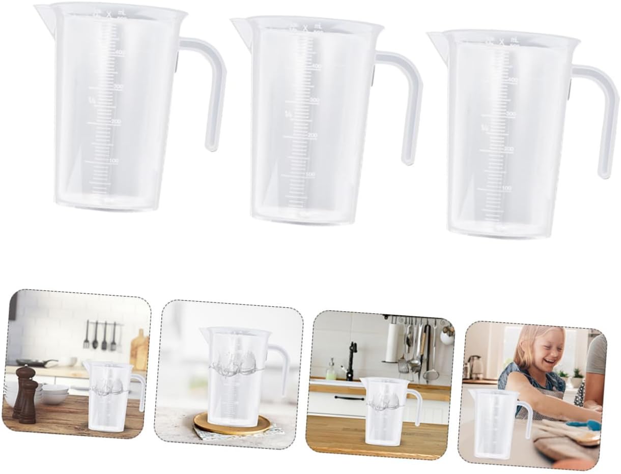 5pcs 500ml Plastic Measuring Cups Set with Lid, Thickened Pp Graduated Kitchen Baking Measuring Jugs for Liquids and Dry Ingredients