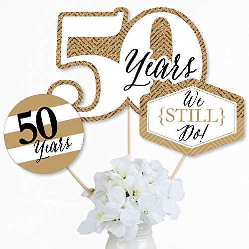 We Still Do - 50Th Wedding Anniversary - Anniversary Party Centerpiece Sticks - Table Toppers - Set Of 15 #TOP1
