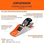 Jorgensen No.102 Wood Planer, Hand Planer for Woodworking, Low Angle Block Plane, Small Hand Plane for Detail Trimming, Wood Planing, Craft - Professional Ductile Iron Body, Adjustable Cutting Depth