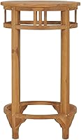 Vista 2 de 23.6" Solid Teak Wood Bar Table Counter Height Outdoor Indoor Use Durable Water-Resistant Patio Furniture for Kitchen Garden Balcony