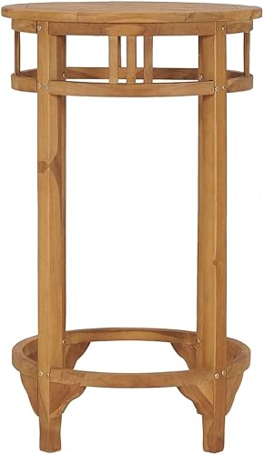 Miniatura 2 de 23.6" Solid Teak Wood Bar Table Counter Height Outdoor Indoor Use Durable Water-Resistant Patio Furniture for Kitchen Garden Balcony