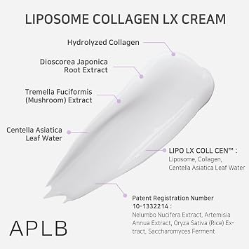 APLB Liposome Collagen LX Cream | LIPO LX COLL CENTM 36.7% 1.86 FL.OZ/Korean Skincare, Efficient absorption, Tightens skin, Long lasting hydration, Revitalize for gentle and improve skin texture