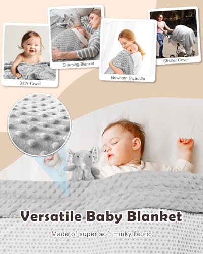 Miniatura 4 de Lictin Cesta De Recién Nacido Para Niños Y Niñas Bebé-14pcs Cesta De Bebé Recién Nacido Con Manta De Bebé, Tarjetas Madera Cumple Mes,Manta De Seguridad Elefante, Calcetines Sonajero Y Muñequera