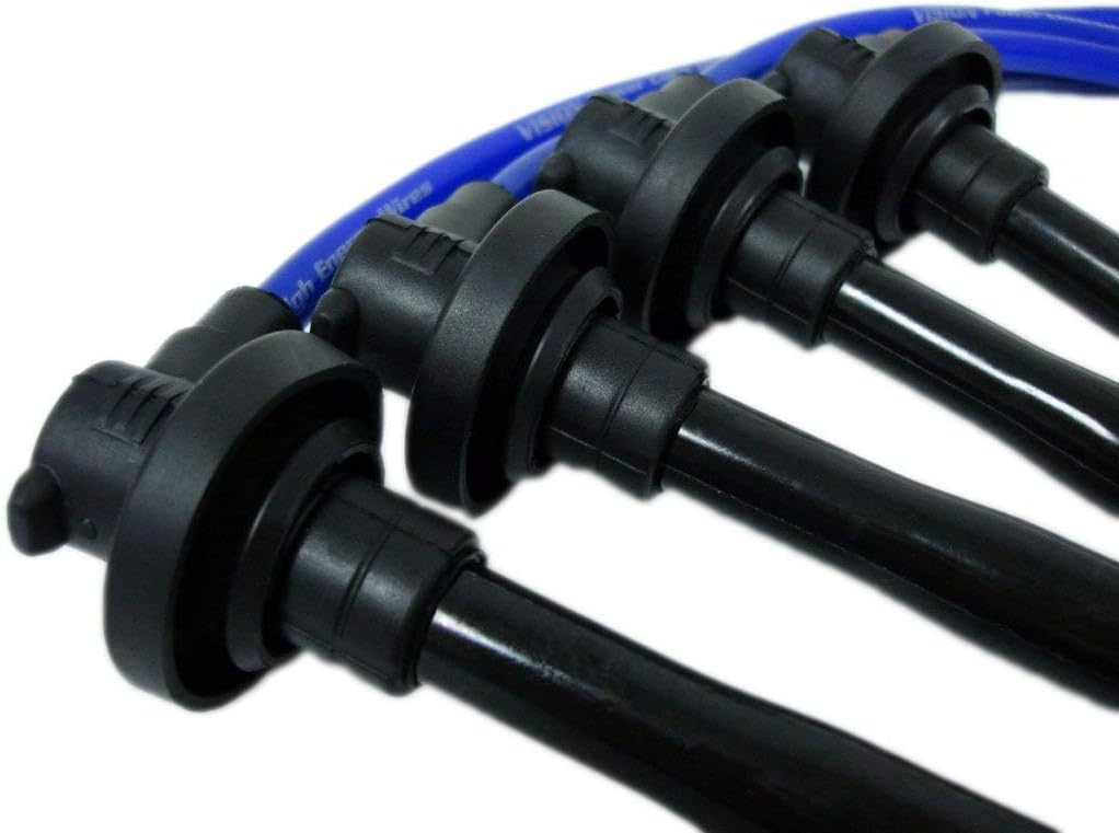 VMS RACING Performance Ignition Spark Plug Wires in Blue Compatible with Nissan Sentra Sr20de Ga16de 91 92 93 94 95 96 97 98 99 1991 1992 1993 1994 1995 1996 1997 1998 1999