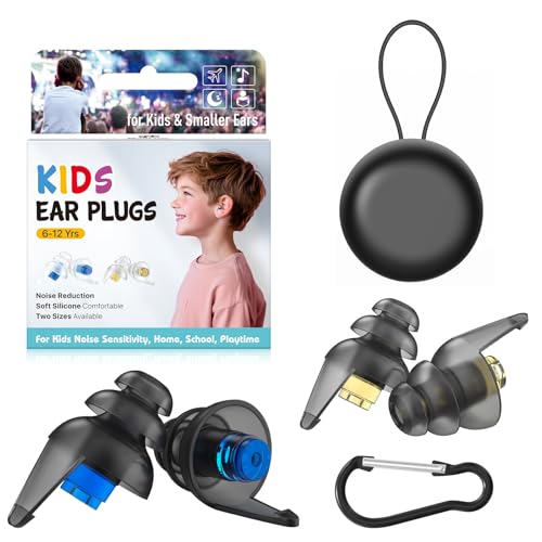 Naiicute Gehörschutz Kinder(6-12 J.)– Wiederverwendbarer Ohrstöpsel Kinder gegen laute Alltagsgeräusche, Lärmschutz Komfort Ohrenstöpsel für Flug, Reise, Konzentration, Schule, Sport, Konzert