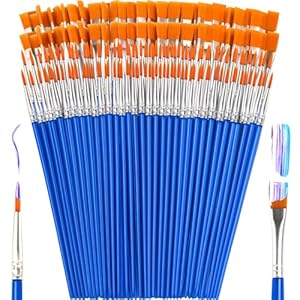 Pinceles de pintura pequeños a granel, 160 piezas de punta plana, pinceles redondos de pintura acrílica para niños, aula, acuarela, lienzo, pintura facial, retoque