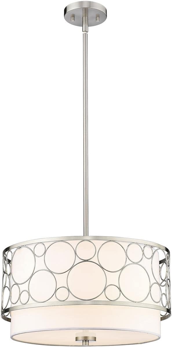 Z-Lite 197-17BN Kendall Pendant, 3-Light 180 Total Watts, Brushed Nickel