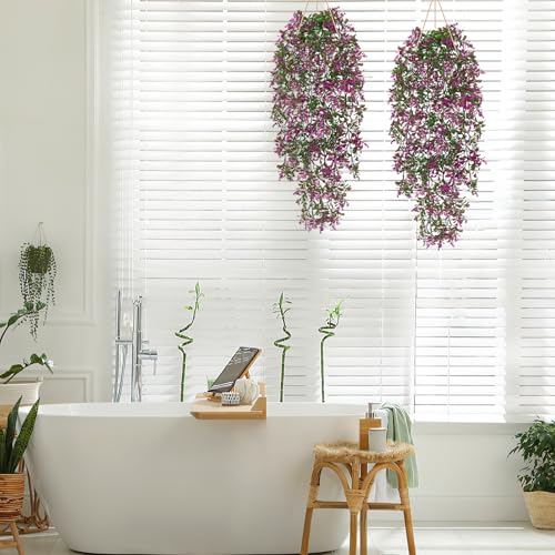 Betylifoy 4Pcs Artificial Hanging Flowers Plants Faux Hanging Flowers for Outdoors Fake Greenery Vines Plants UV Resistant Artificial Lvy Vine for Indoor Outside Basket Home Garden Wall Decor by Betylifoy - Image 7