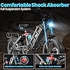 eAhora Juliet 2 Long Range Ebike - [2025] 2000W 34MPH 52V 60Ah 200Mile Electric Bike for Adults, 20'' Fat Tire Fast Electric Mountain Bike Full Suspension E-Bike for Delivery Commuting, UL2849 #4