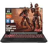 ASUS TUF Gaming A16 Laptop 16" WUXGA IPS 144Hz AMD 6-core Ryzen 7 7445HS 32GB RAM 1TB SSD GeForce RTX 4050 (Up to 194 AI Tops) RGB Backlit USB4 Two-Way AI Noise Cancelation Win11Pro ICP Acc