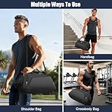 ABOHU Waterproof Gym Bag Duffle Bag with Wet Pockets and Shoe Compartment, Foldable Overnight Weekend Bags for Women Man, Durable Sports Holdall Bags for Sports and Travel (Black, 40L) - Image 7