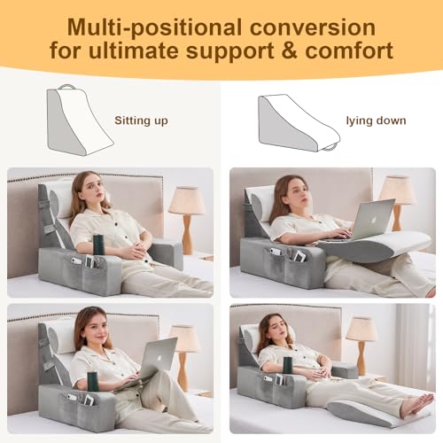 Image of Yojoke Reading Pillow for Bed,Back Pillow for Bed Sitting up with Arms