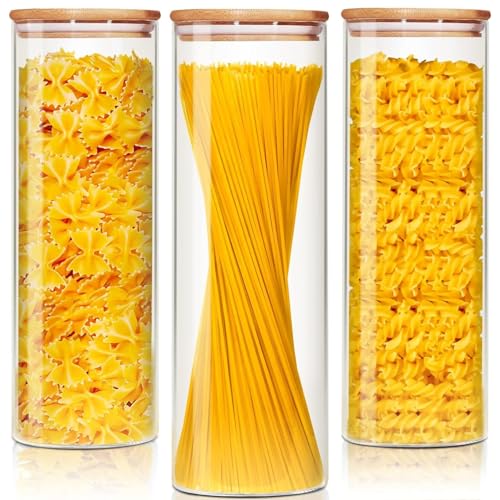 Catálogo para Comprar On-line Recipientes para cereales los 10 mejores. 45 Tucorresi Frascos de Vidrio con Tapa: 3PCS - 2100ml Recipientes de Vidrio con Tapa Hermética - Recipiente de Cristal para Pasta, Galletas, Nueces, Granos de Café, Cereales...