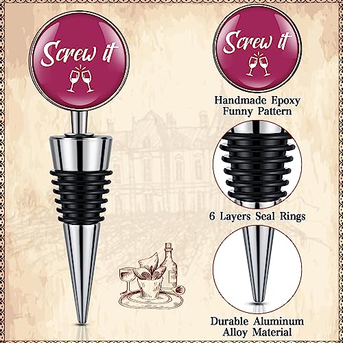 Therwen 10 Pieces Funny Wine Stopper Stainless Steel Wine Bottle Stopper Wine Corks Decorative Wine Gifts With Funny Sayings For Bar, Holiday Party, Wedding Accessories #TOP2