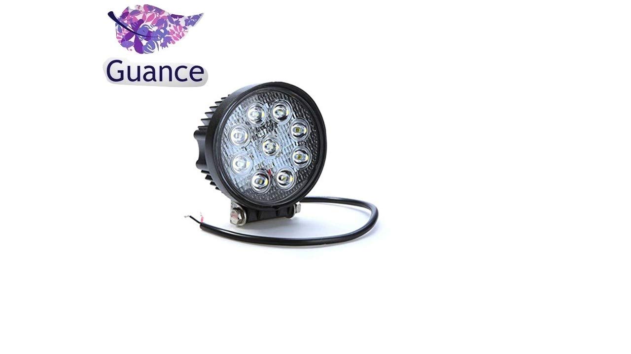 Guance Motorcycle (9LED 27Watt) 12V LED Headlight Waterproof High Power Light,Motorbike, Car, Boat, ATV Driving light(Set of 2) For Honda CB Unicorn 160