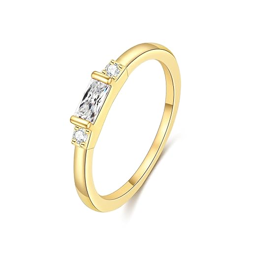 14K Gold Plated Birthstone Stackable Rings