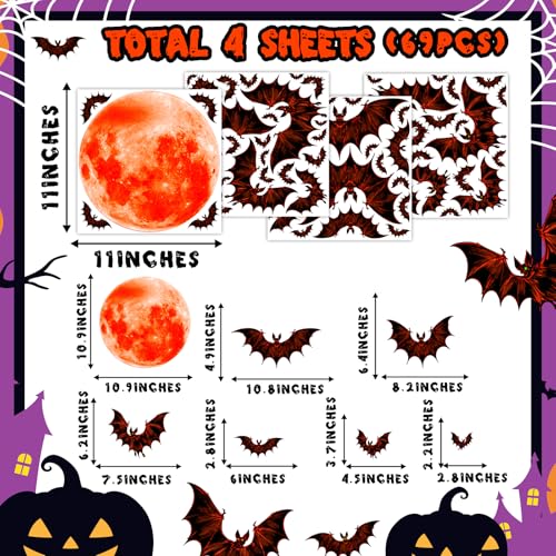 Vinilo Decorativo Murciélagos Halloween 29.97x29.97 cm miniatura 4
