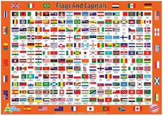 Little Wigwam Flags and Capitals "No Tear Guarantee" Educational Poster (60 x 42cm)