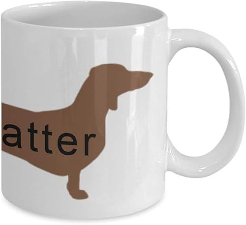 Taza divertida envolvente de perro salchicha, tamaño que importa, taza de té de café Wiener Dog Pedigree Breed EZ#0170 de 11 onzas