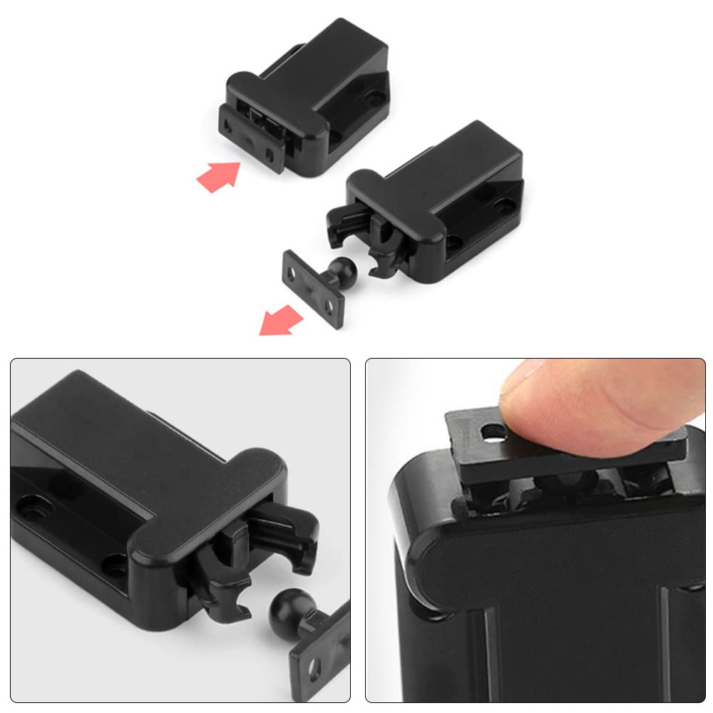 6 Chiusure Push-to-Open Per Armadi E Cassetti - Sistema Apertura A Sfioramento In Nero - Foto 9