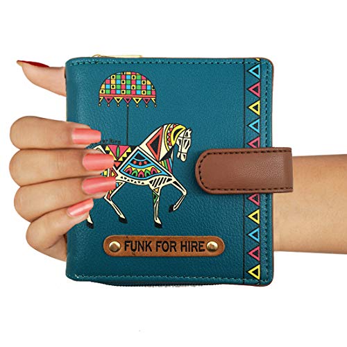 Funk-For-Hire-Women-Printed-Petrol-Blue-Leatherette-Wallet