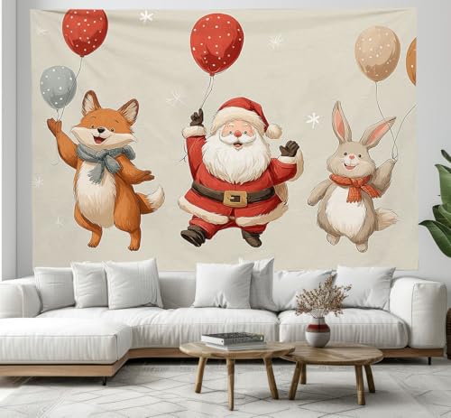 Tapiz de pared de Papá Noel grande de 230X150Cm estilo psicodélico