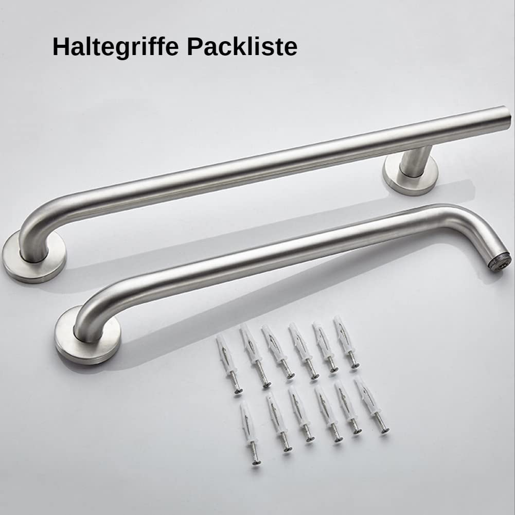 Haltegriffe für Senioren,Edelstahl 70x50cm L-Förmiger Haltegriff für Duschen Vertikale Winkel Sicherheitsschienen,für Schwangere Frauen, Senioren und Handicap (Poliert,Links)