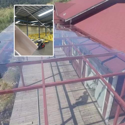 Láminas de Policarbonato Planchas Impermeable Transparente Panel de Techo de Plástico, Placa Duradera PC, Paneles para Tejado,para Invernadero, Cochera Cubierta(1.22x1m(4x3.3ft))